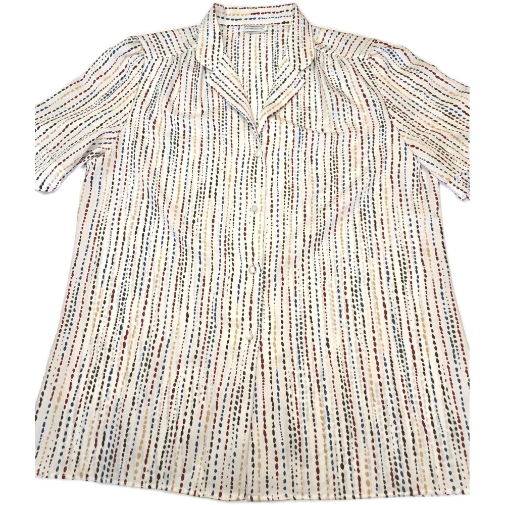 LEVI STRAUSS & CO. Vintage 1980 Striped Button Down, Women's 16, Multicolor EUC‎